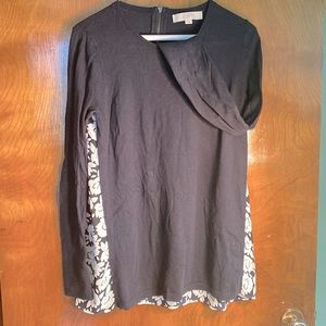 Dressy Navy top-knit with floral back